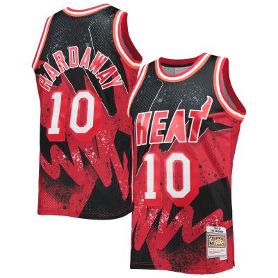 Men's Miami Heat Tim Hardaway Scarlet Hardwood Classics 1996/97 Hyper Hoops Swingman Jersey 01
