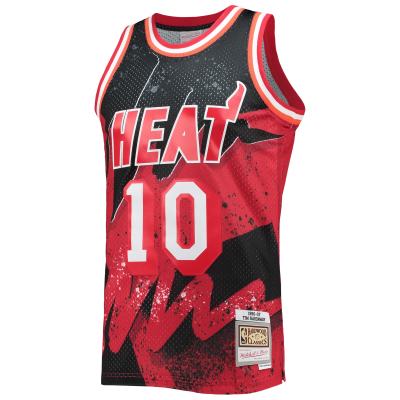 Men's Miami Heat Tim Hardaway Scarlet Hardwood Classics 1996/97 Hyper Hoops Swingman Jersey 02