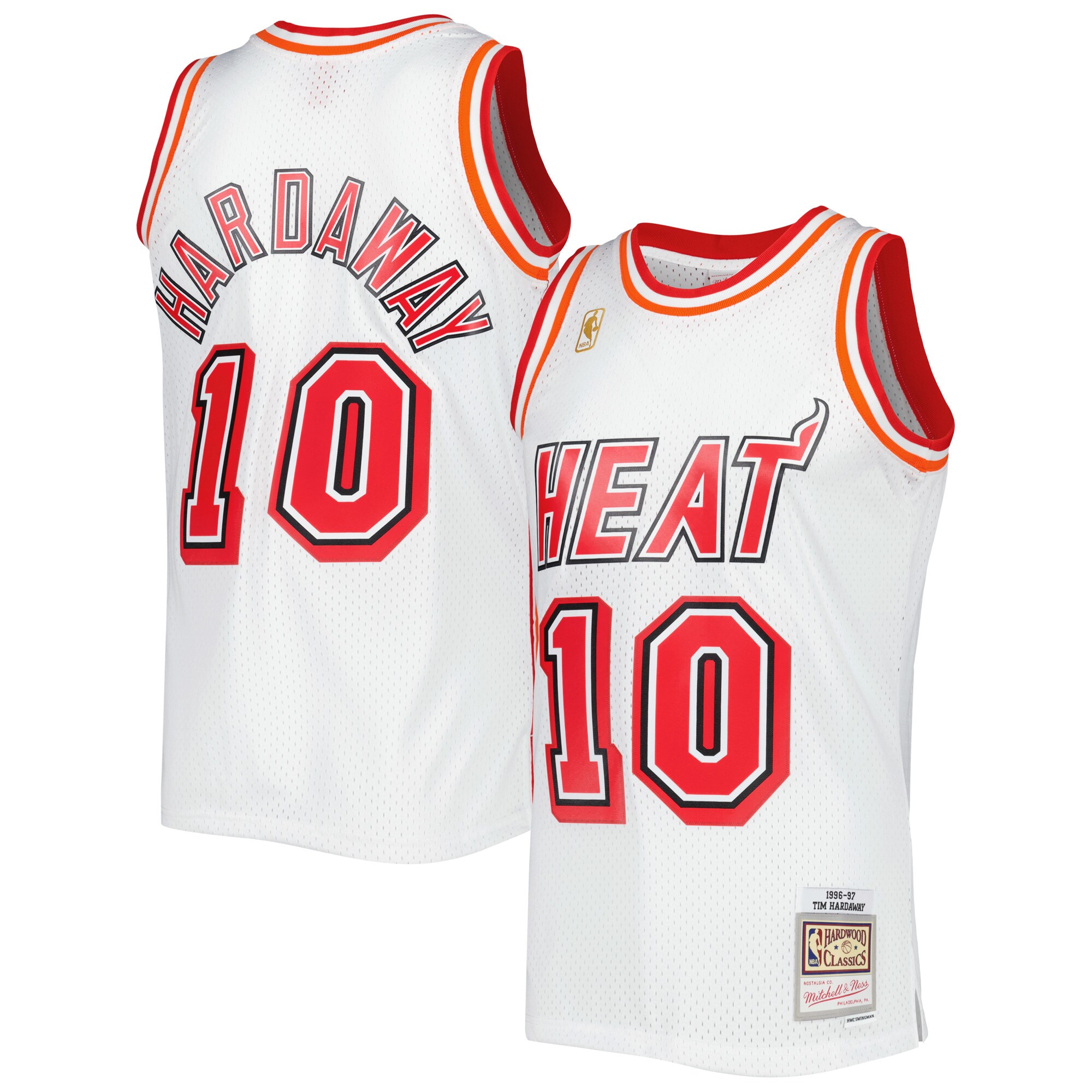 Men's Miami Heat Tim Hardaway White Hardwood Classics Swingman Jersey