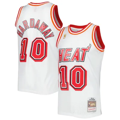 Men's Miami Heat Tim Hardaway White Hardwood Classics Swingman Jersey 01