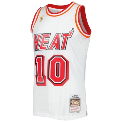 Men's Miami Heat Tim Hardaway White Hardwood Classics Swingman Jersey 02