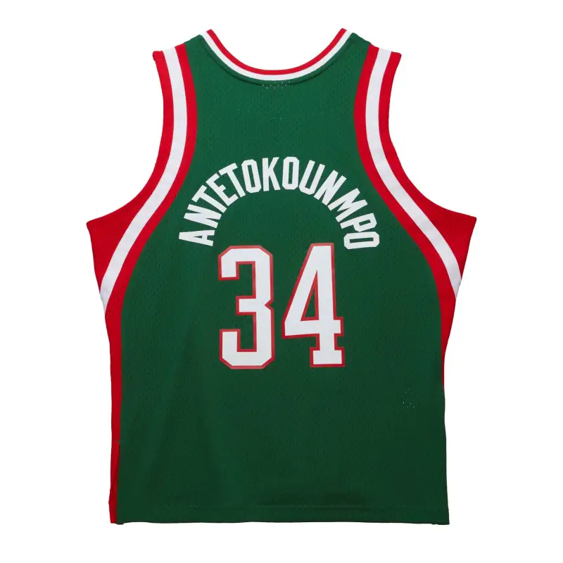 Men's Milwaukee Bucks Giannis Antetokounmpo Hunter Green 2013/14 Hardwood Classics Swingman Jersey