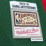 Men's Milwaukee Bucks Giannis Antetokounmpo Hunter Green 2013/14 Hardwood Classics Swingman Jersey