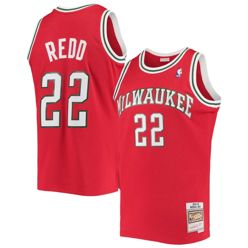 Men's Milwaukee Bucks Michael Redd Red 2001/02 Hardwood Classics Swingman Jersey