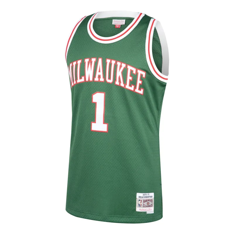 Men's Milwaukee Bucks Oscar Robertson Green 2001/02 Hardwood Classics Swingman Jersey