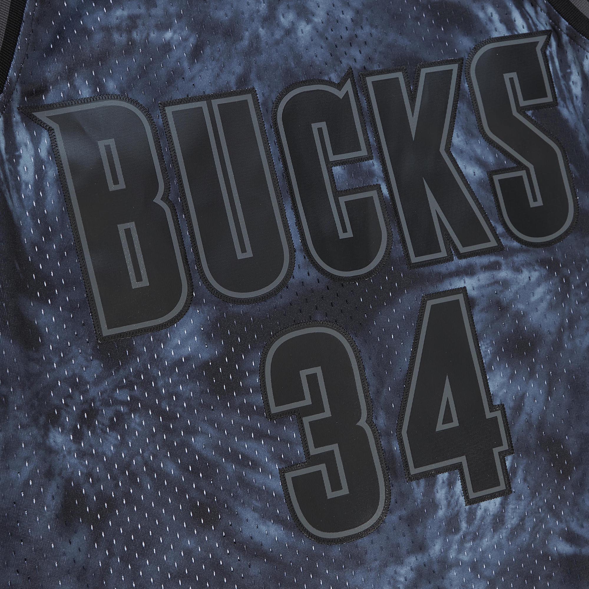 Men's Milwaukee Bucks Ray Allen Black Hardwood Classics 1996/97 Tie-Dye Swingman Jersey