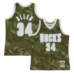 Men's Milwaukee Bucks Ray Allen Camo Hardwood Classics 2000/01 Ghost Green Swingman Jersey