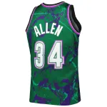 Men's Milwaukee Bucks Ray Allen Green 1996/97 Hardwood Classics Marble Swingman Jersey