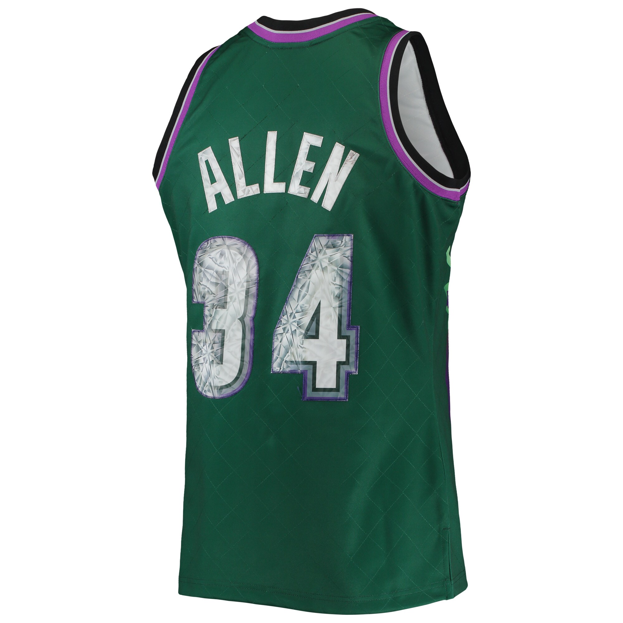 Men's Milwaukee Bucks Ray Allen Green 1996/97 Hardwood Classics NBA 75th Anniversary Diamond Swingman Jersey