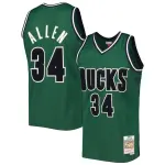 Men's Milwaukee Bucks Ray Allen Hunter Green 2000/01 Hardwood Classics Off-Court Swingman Jersey