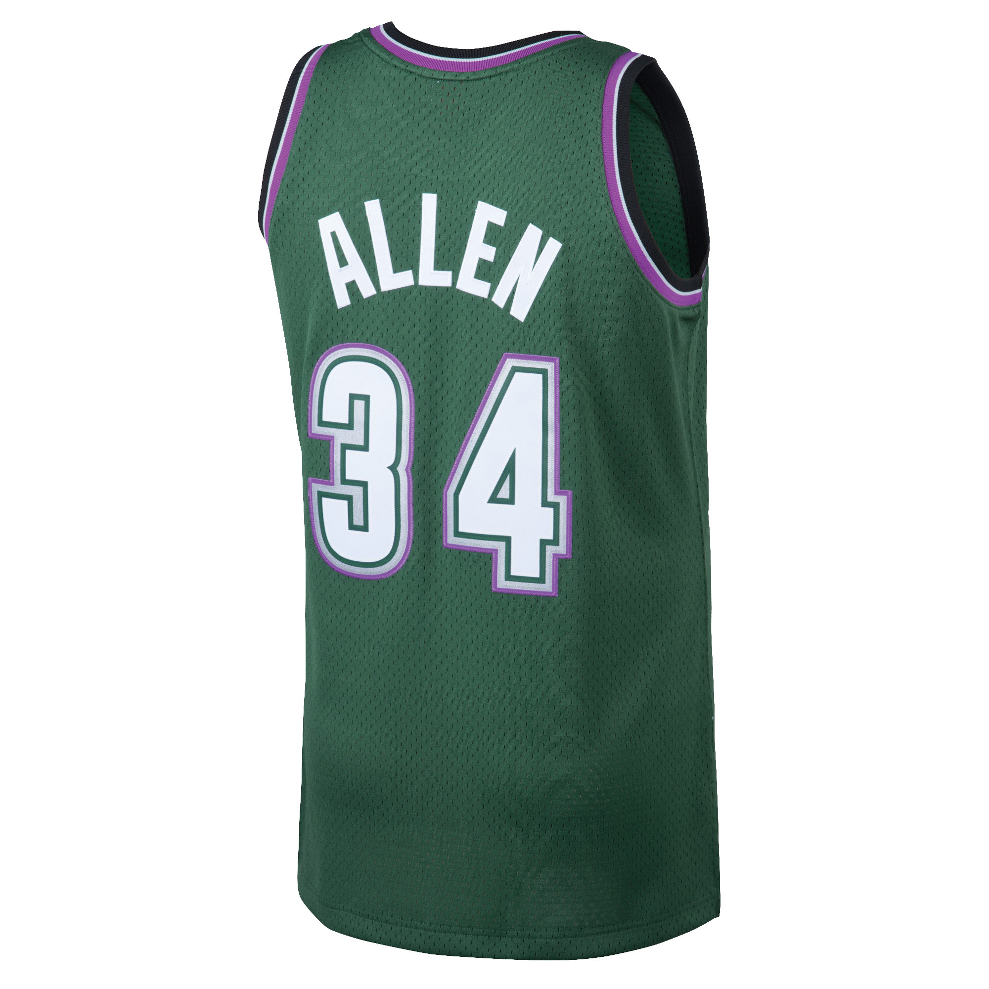 Men's Milwaukee Bucks Ray Allen Kelly Green 1996/97 Hardwood Classics Swingman Jersey