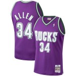 Men's Milwaukee Bucks Ray Allen Purple 2000/01 Hardwood Classics Swingman Jersey
