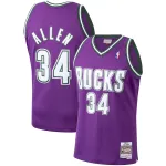 Men's Milwaukee Bucks Ray Allen Purple 2000/01 Hardwood Classics Swingman Jersey
