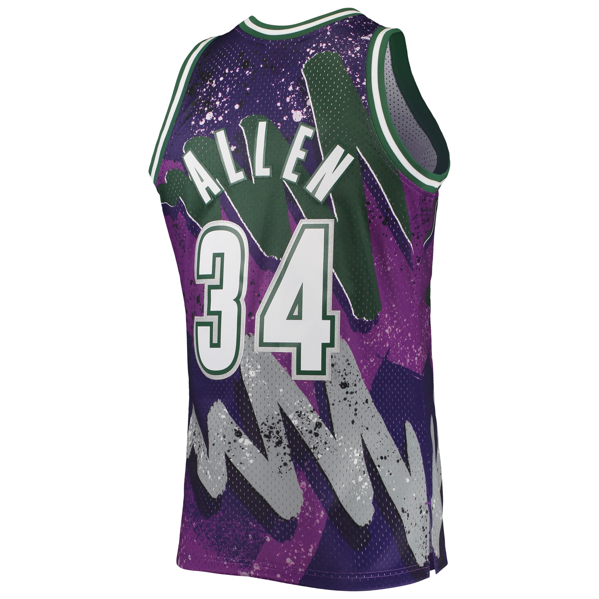 Men's Milwaukee Bucks Ray Allen Purple Hardwood Classics 2000/01 Hyper Hoops Swingman Jersey