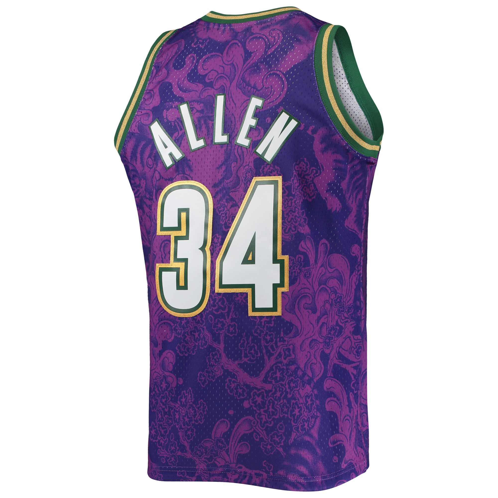 Men's Milwaukee Bucks Ray Allen Purple Hardwood Classics 2000/01 Lunar New Year Swingman Jersey