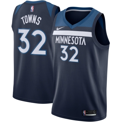 Men's Minnesota Timberwolves Karl-Anthony Towns Navy Swingman Jersey - Icon Edition 01