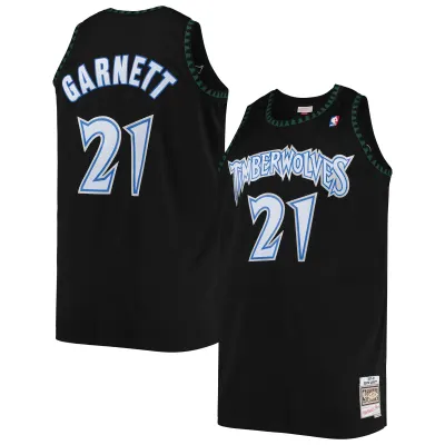 Men's Minnesota Timberwolves Kevin Garnett Black 1997/98 Big & Tall Hardwood Classics Swingman Jersey 01