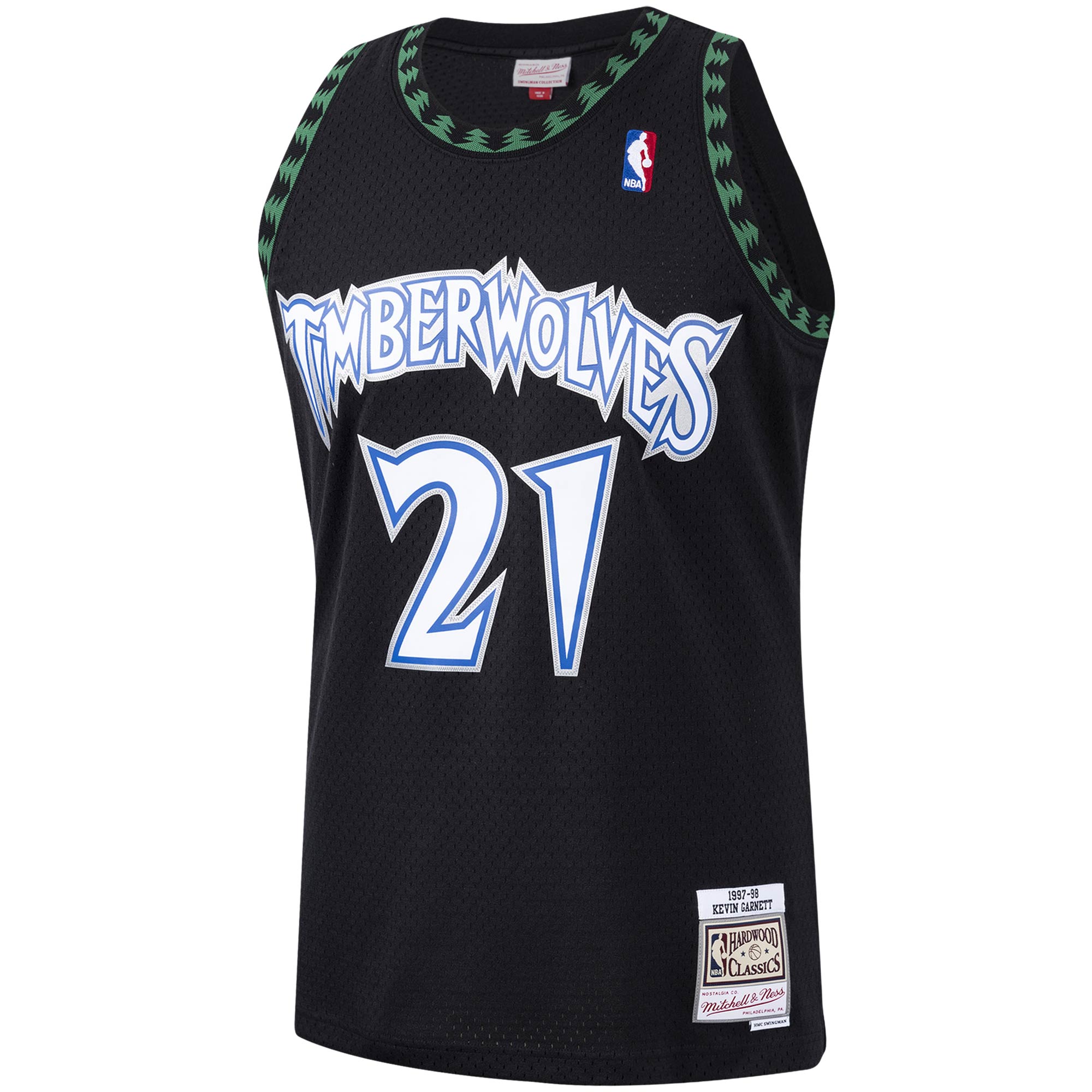 Men's Minnesota Timberwolves Kevin Garnett Black Hardwood Classics Swingman Jersey