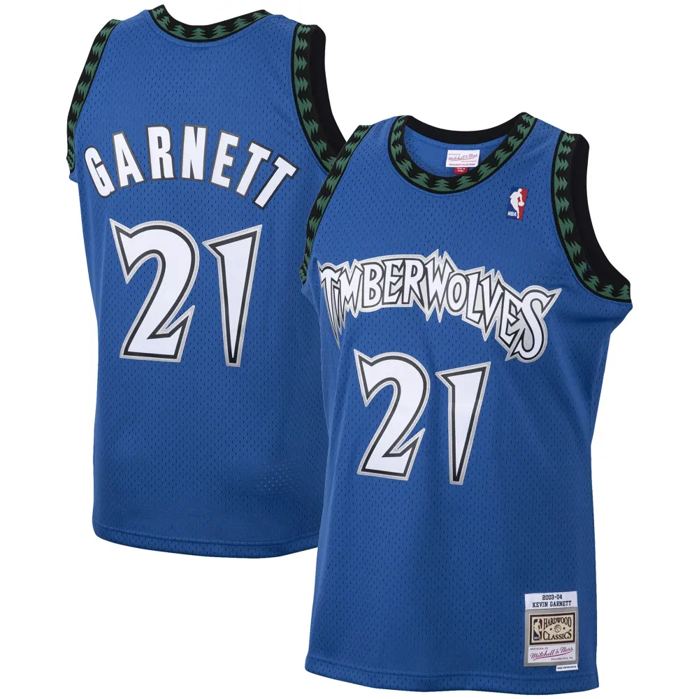 Men's Minnesota Timberwolves Kevin Garnett Blue 2001/02 Hardwood Classics Swingman Jersey