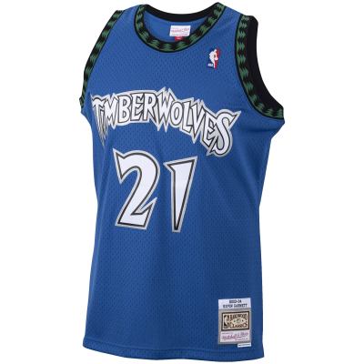 Men's Minnesota Timberwolves Kevin Garnett Blue 2001/02 Hardwood Classics Swingman Jersey 02