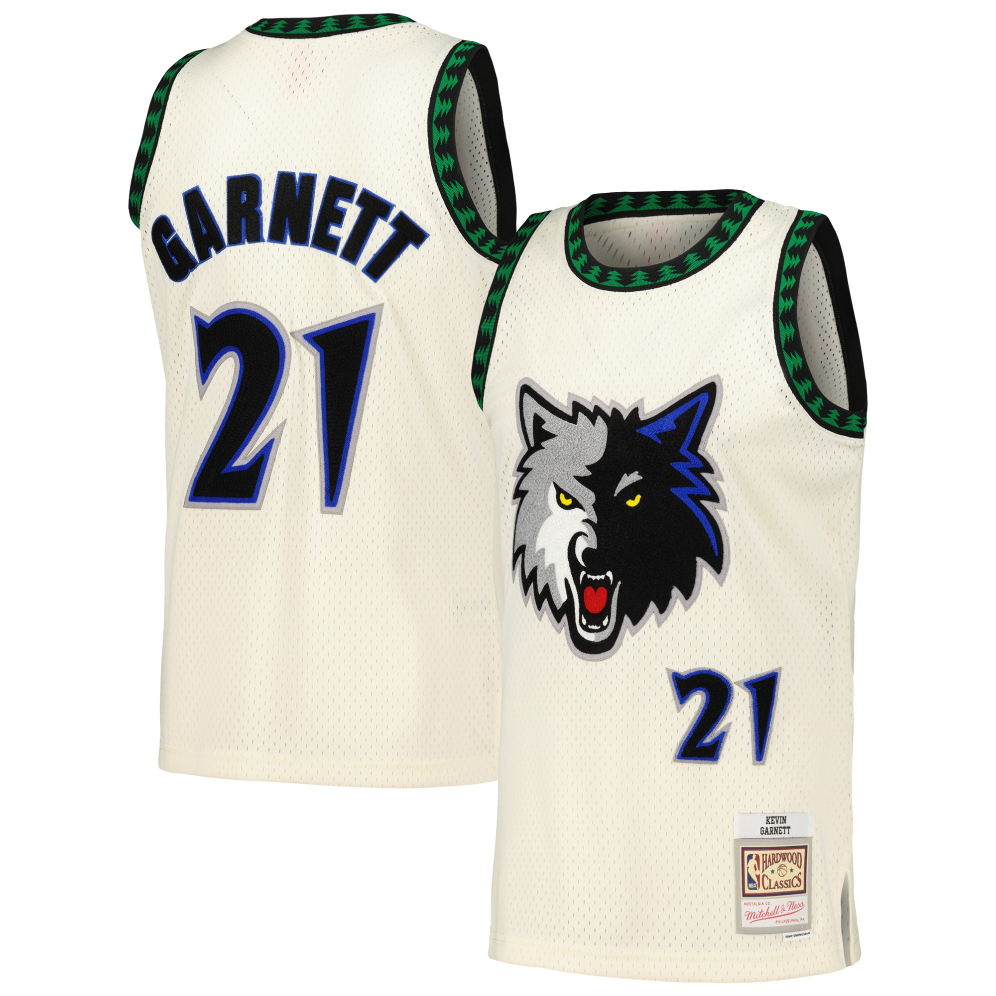 Men's Minnesota Timberwolves Kevin Garnett Cream Chainstitch Swingman Jersey