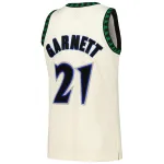 Men's Minnesota Timberwolves Kevin Garnett Cream Chainstitch Swingman Jersey