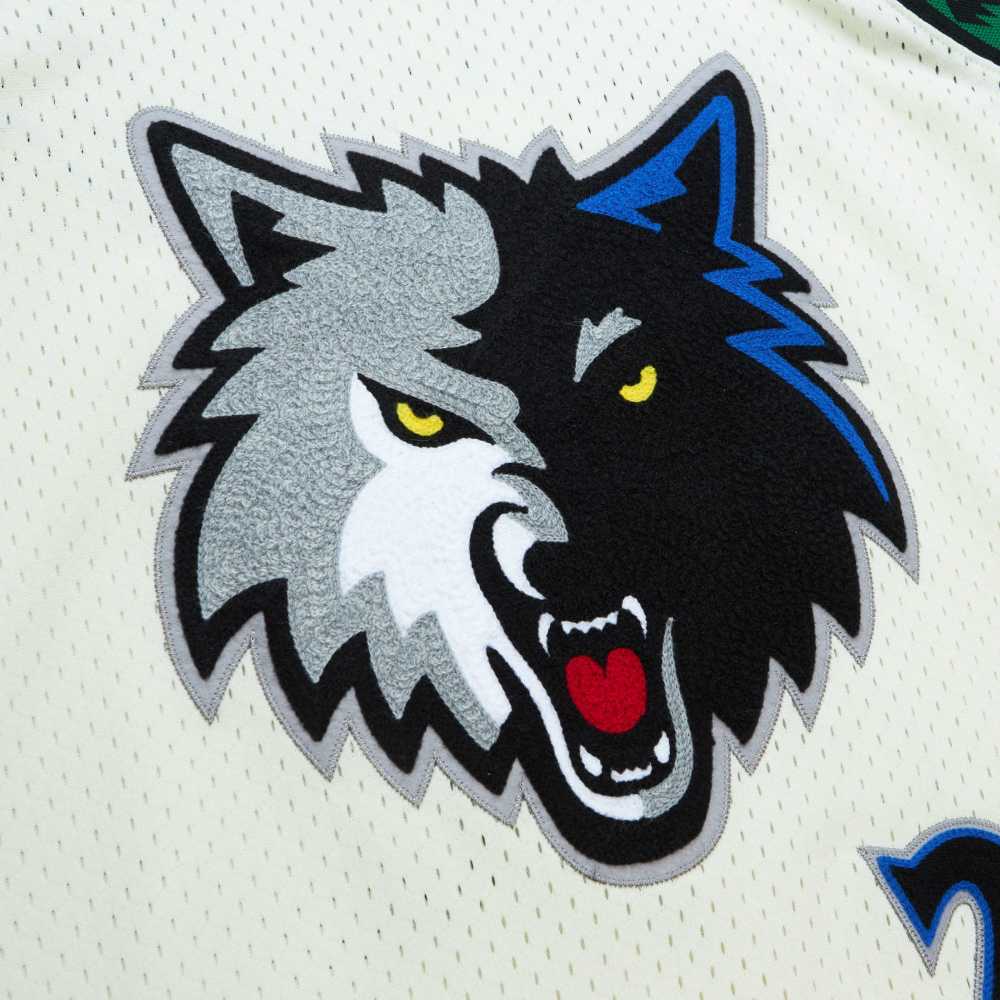 Men's Minnesota Timberwolves Kevin Garnett Cream Chainstitch Swingman Jersey