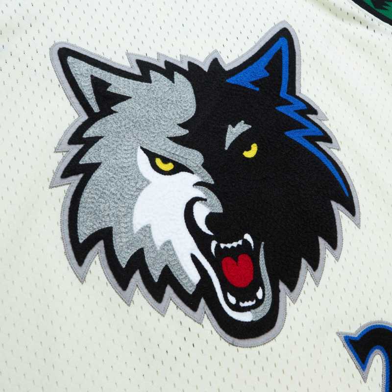 Men's Minnesota Timberwolves Kevin Garnett Cream Chainstitch Swingman Jersey
