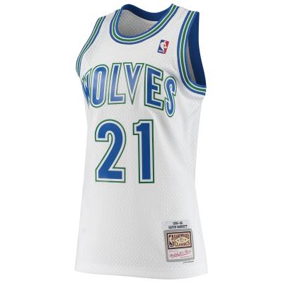 Men's Minnesota Timberwolves Kevin Garnett White 1995/96 Hardwood Classics Swingman Jersey 02