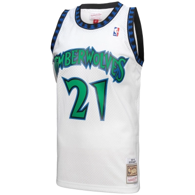 Men's Minnesota Timberwolves Kevin Garnett White 1997-98 Hardwood Classics Reload 3.0 Swingman Jersey 02