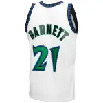 Men's Minnesota Timberwolves Kevin Garnett White 1997-98 Hardwood Classics Reload 3.0 Swingman Jersey