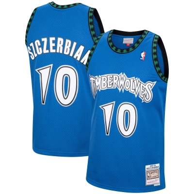 Men's Minnesota Timberwolves Wally Szczerbiak Blue 2001/02 Hardwood Classics Swingman Jersey 01
