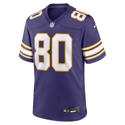 Men's Minnesota Vikings Cris Carter Purple Classic Retired Player Game Jersey 02