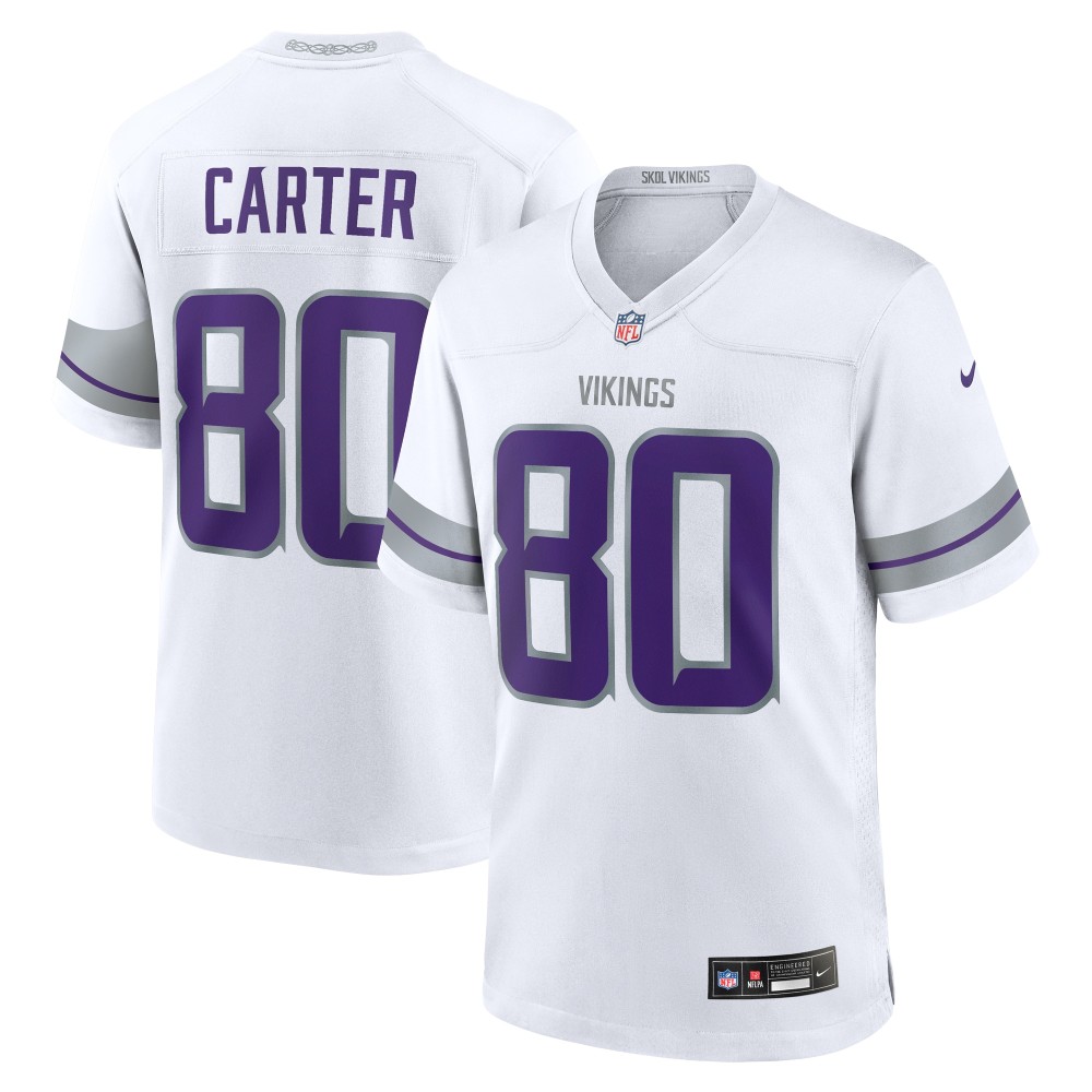 Men's Minnesota Vikings Cris Carter White Alternate Retired Player Game Jersey