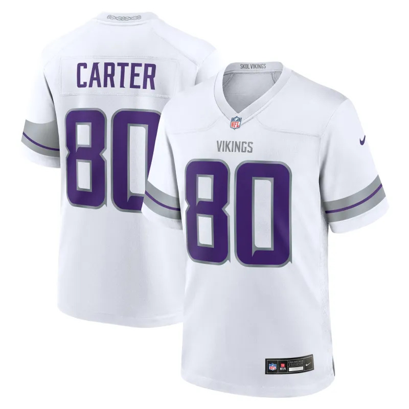 Men's Minnesota Vikings Cris Carter White Alternate Retired Player Game Jersey