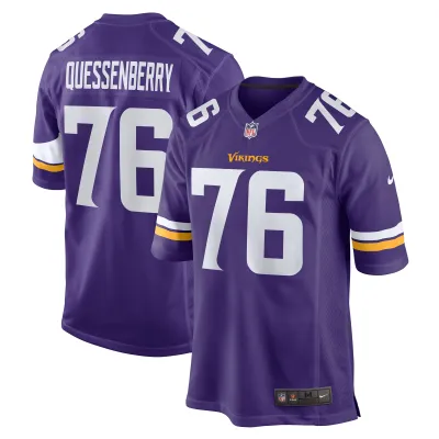 Men's Minnesota Vikings David Quessenberry  Purple Team Game Jersey 01