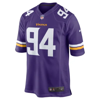 Men's Minnesota Vikings Dean Lowry Purple Game Player Jersey 02