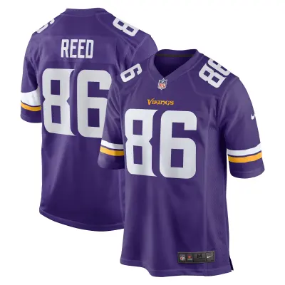 Men's Minnesota Vikings Jake Reed Purple Retired Player Game Jersey 01