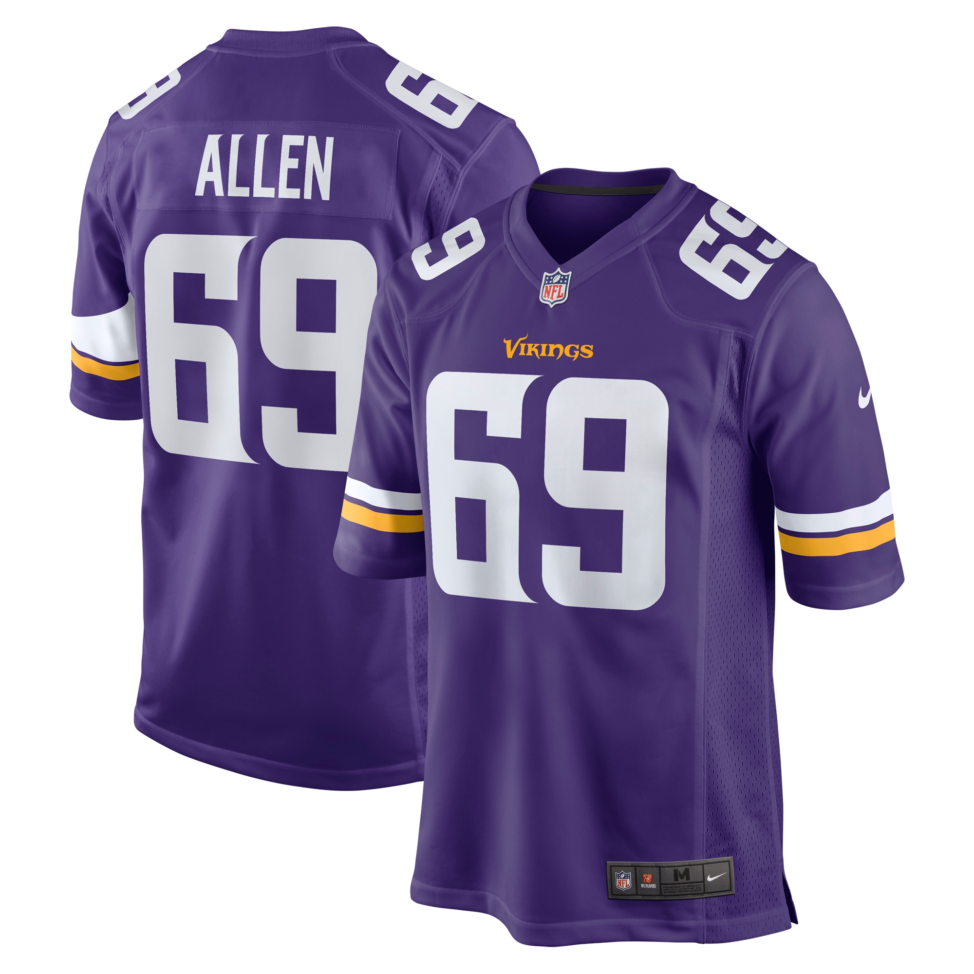 Men's Minnesota Vikings Jared Allen Purple Retired Player Game Jersey