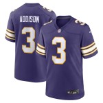 Men's Minnesota Vikings Jordan Addison Purple Classic Player Game Jersey