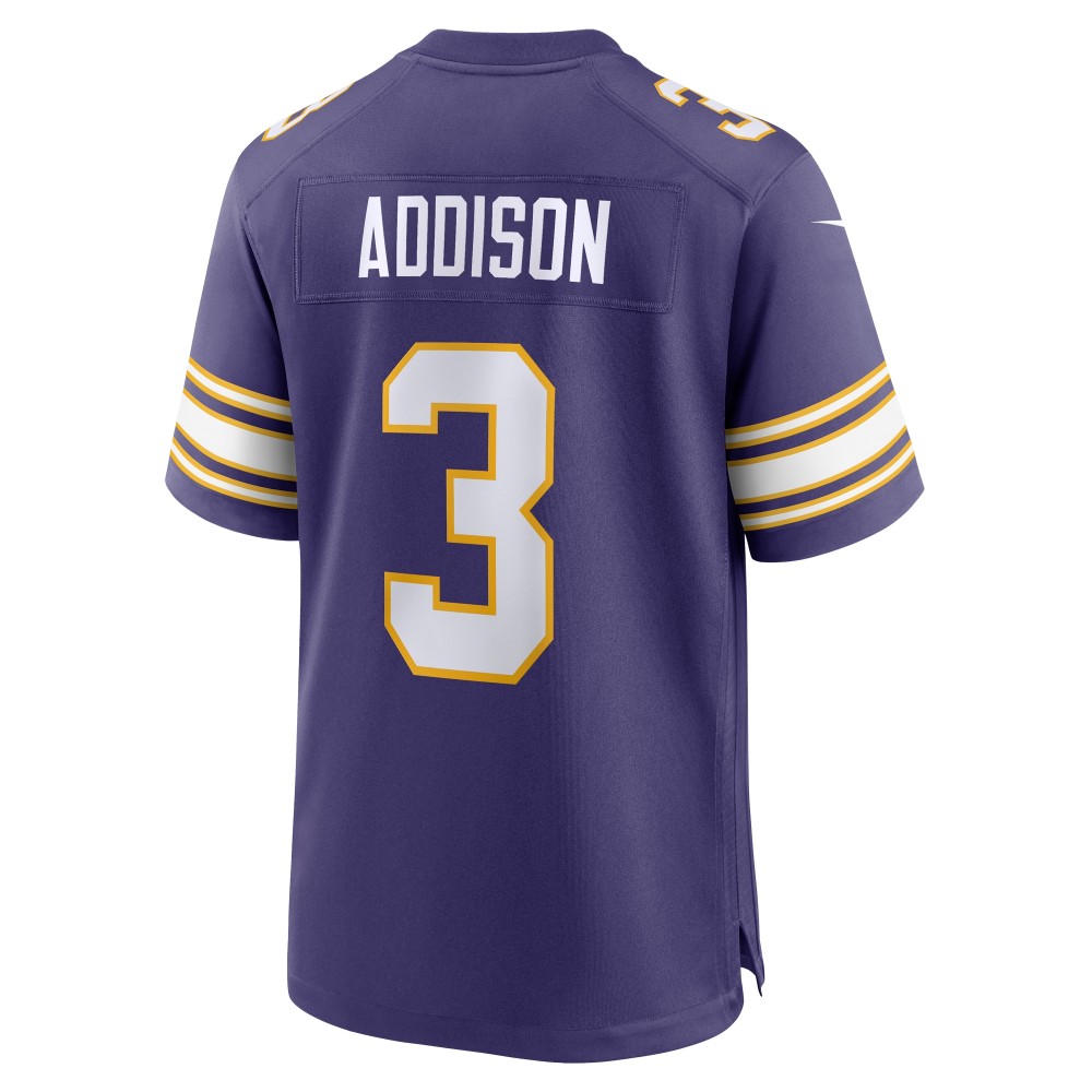 Men's Minnesota Vikings Jordan Addison Purple Classic Player Game Jersey