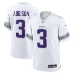 Men's Minnesota Vikings Jordan Addison White Alternate Game Player Jersey