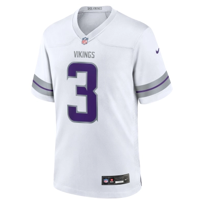 Men's Minnesota Vikings Jordan Addison White Alternate Game Player Jersey 02