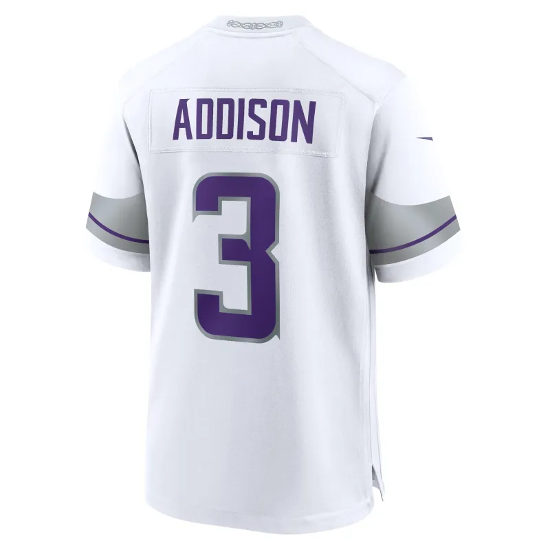 Men's Minnesota Vikings Jordan Addison White Alternate Game Player Jersey