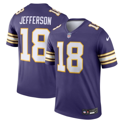 Men's Minnesota Vikings Justin Jefferson Purple Classic Legend Player Jersey 01