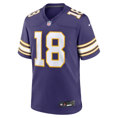 Men's Minnesota Vikings Justin Jefferson Purple Classic Player Game Jersey 02
