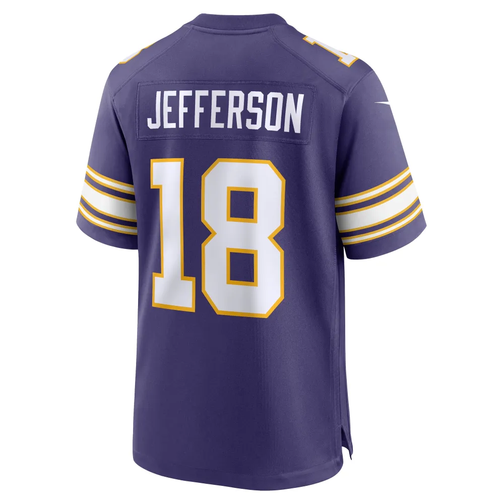 Men's Minnesota Vikings Justin Jefferson Purple Classic Player Game Jersey