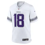 Men's Minnesota Vikings Justin Jefferson White Alternate Game Player Jersey