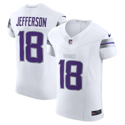 Men's Minnesota Vikings Justin Jefferson White Alternate Vapor F.U.S.E. Elite Player Jersey 01