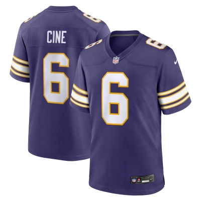 Men's Minnesota Vikings Lewis Cine Purple Classic Player Game Jersey 01